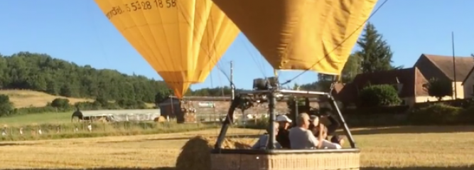 Vidéo d'atterrissage d'une montgolfière du Périgord