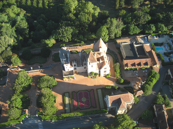 Le châteaux des Milandes vu d'en haut